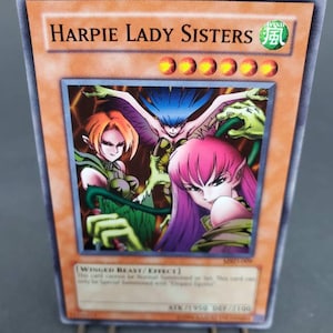 Harpie Lady Sisters MRD-009 Juego de cartas coleccionables holográficas Yugioh Copyright 1996 Fecha de lanzamiento 2002