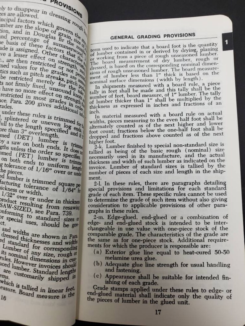 1988 West Coast Lumber No. 16 Standard Grading Rules Revised Etsy