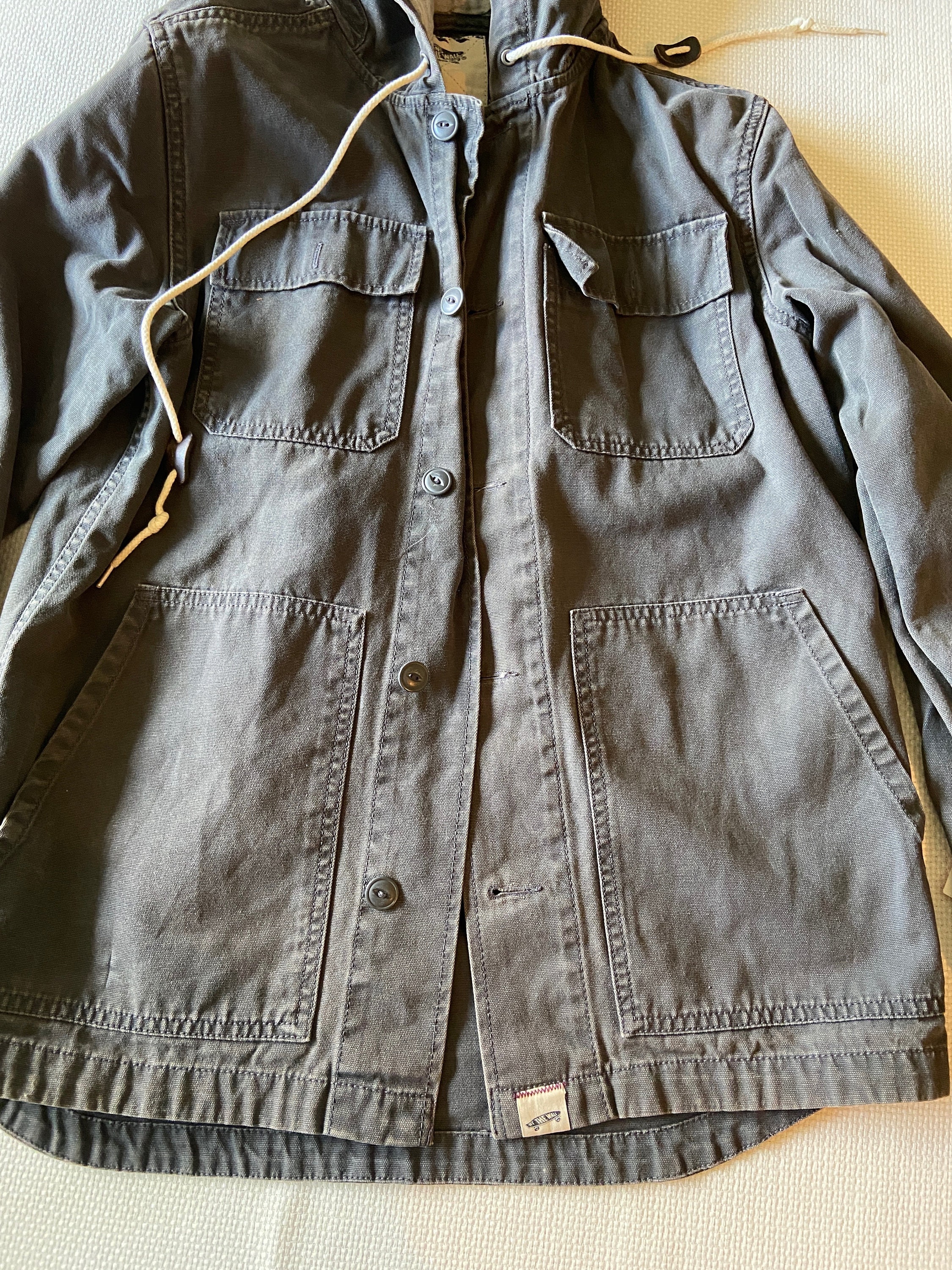 S, Vans Hooded Canvas Jacket, Utility Jacket, Cargo Jacket