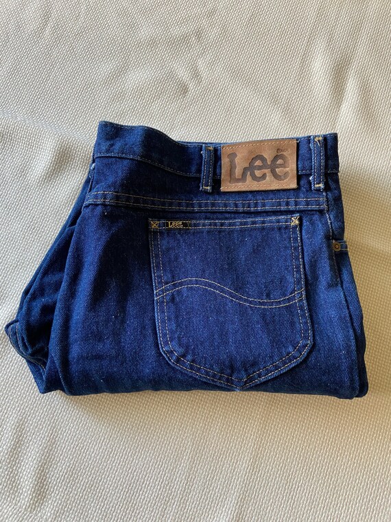 40 x 29, 1980s Lee Rider Jeans, Dark Wash Jeans, … - image 8