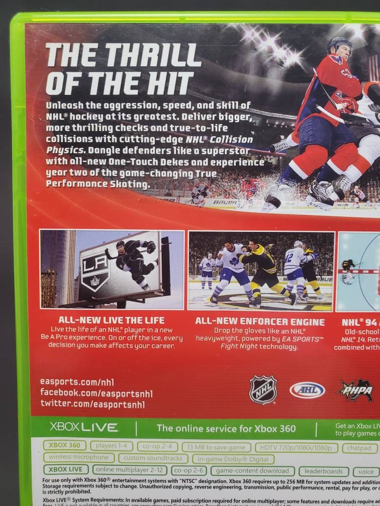 XBOX 360 Live NHL 14 Hockey Microsoft Video Game CD Isbn 0
