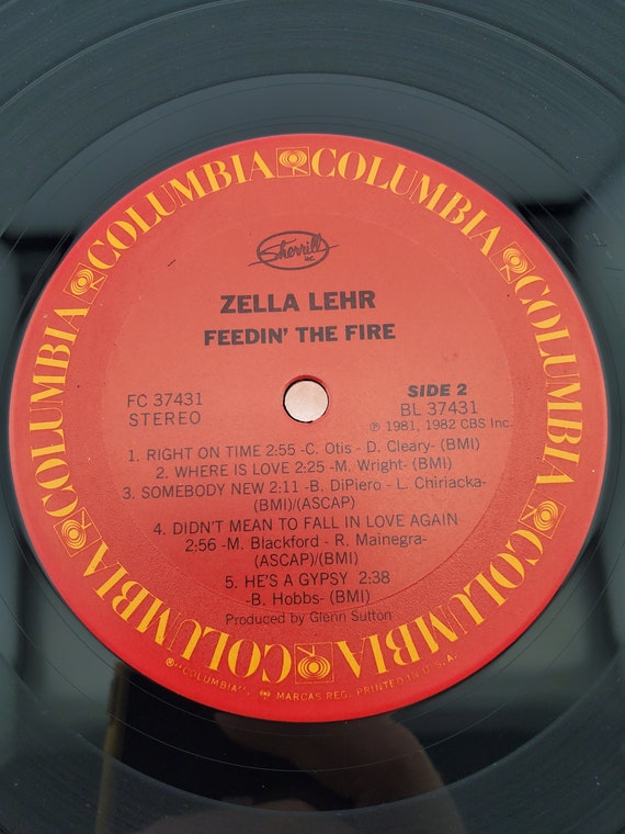 1982 Zella Lehr Promo LP With Photo and Bio Feedin' the Fire