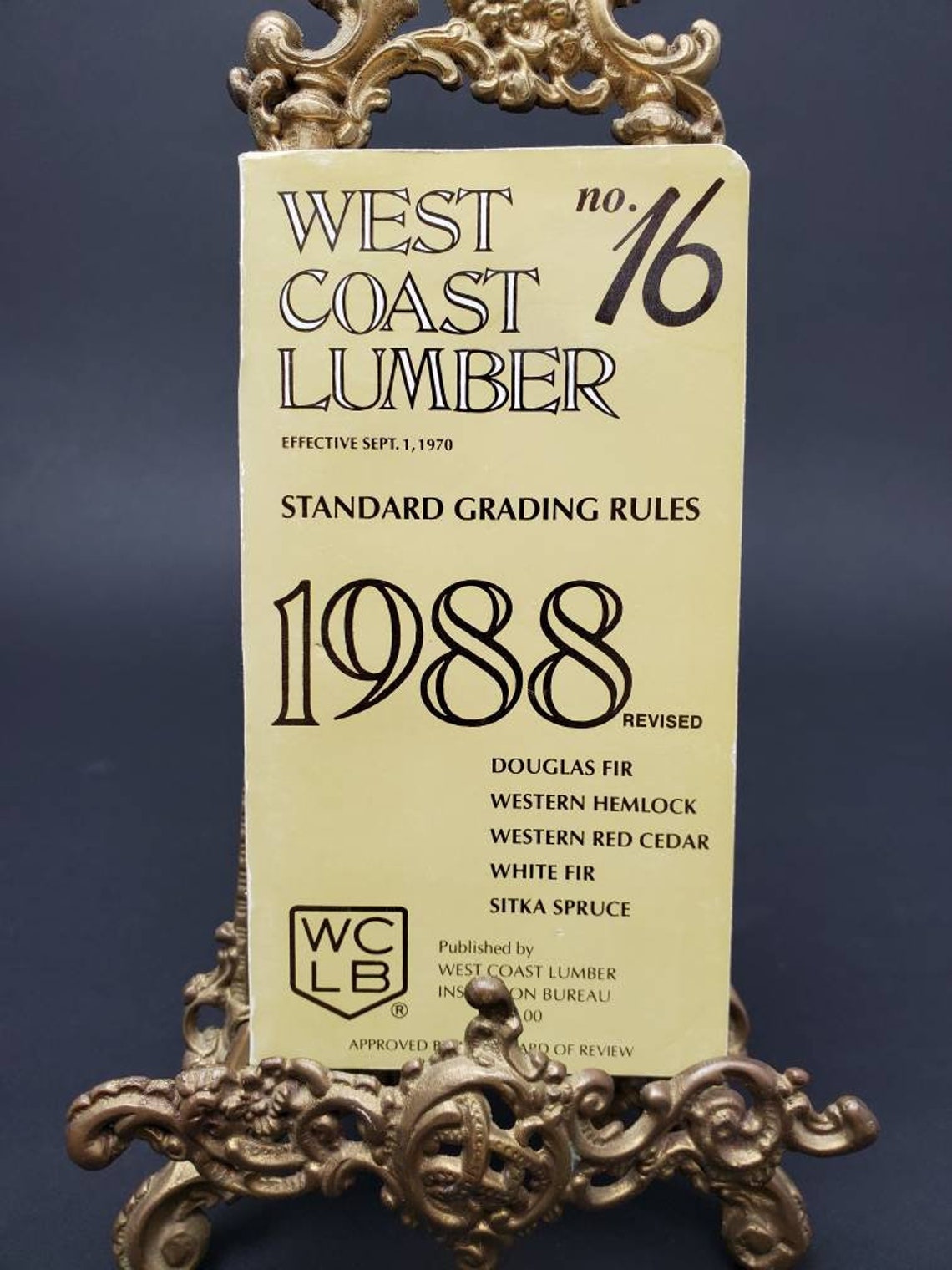 1988 West Coast Lumber No. 16 Standard Grading Rules Revised Etsy