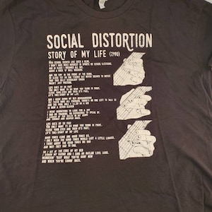 XXL Double Extra Large or M Medium or s Small Sized 1990 Story of my Life Social Distortion T-shirt Concert Tee Shirt