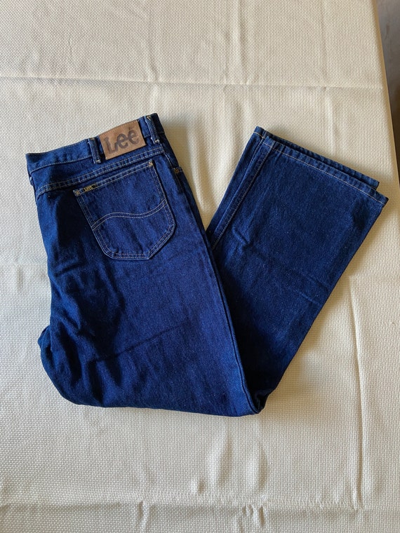 40 x 29, 1980s Lee Rider Jeans, Dark Wash Jeans, … - image 7