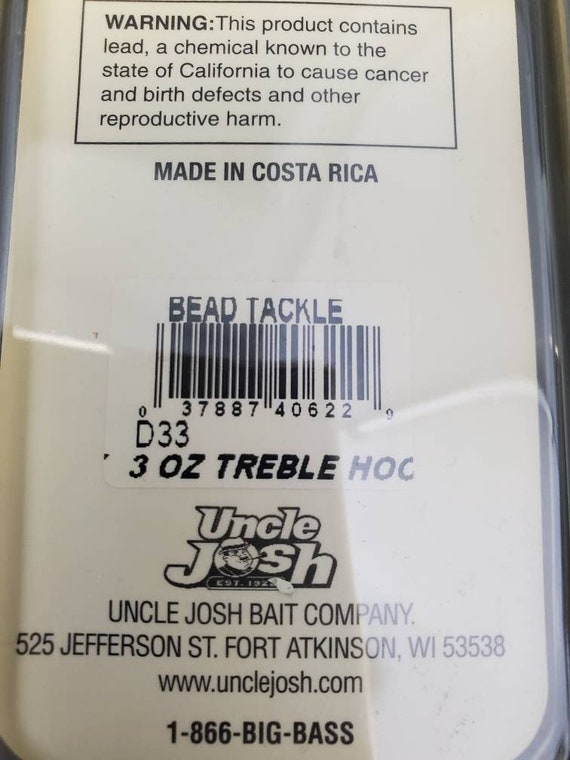 3 Ounce Bead Bridgeport Diamond Jig Treble Hook Uncle Josh Bait ISBN 37887  40622 