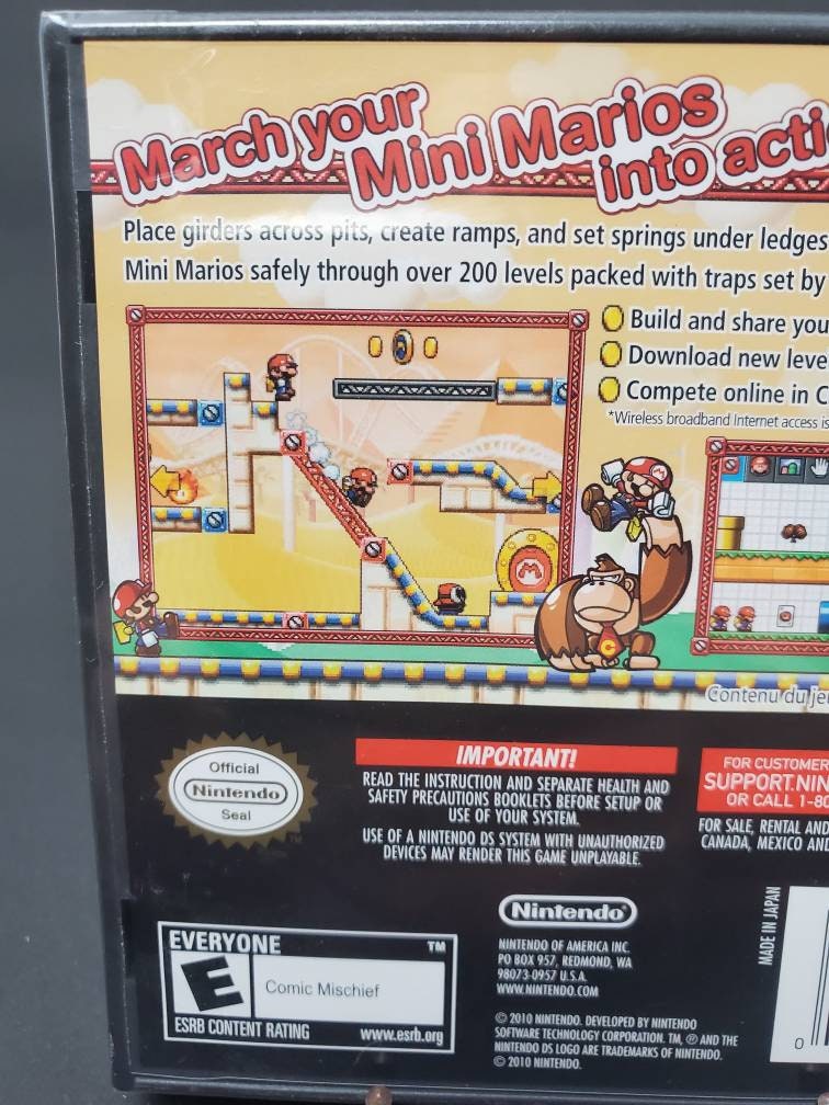 SEALED NEW Mario Vs Donkey Kong Mini Land Mayhem Nintendo DS Personal  Portable Game Cartridge 