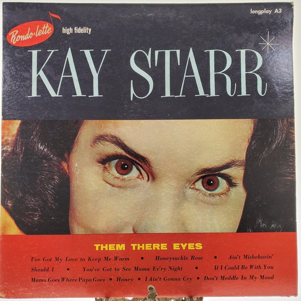 1963 Disque vinyle A3 Rondolette Records pour Kay Starr, Them There Eyes
