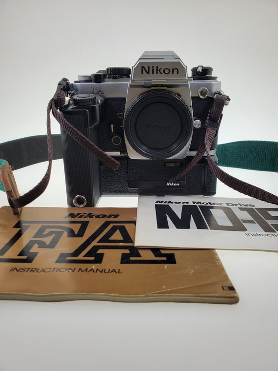 1985 Nikon FA 35mm Film Camera Body With MD-15 Motor Drive