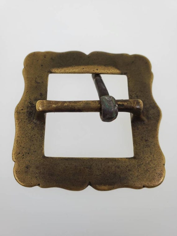 1970s 1 5/8" opening Chunky Brass Belt Buckle - image 6