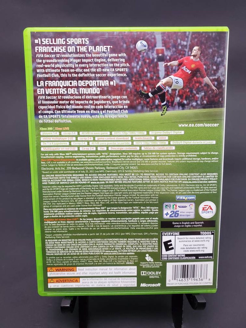 XBOX 360 LIVE FIFA Soccer 12 Microsoft Video Game Cd Isbn 0 14633 19636 8 image 5