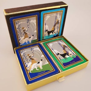 Congress Promenade On Leash Flapper Girl Doppio mazzo di carte da gioco Bridge Deluxe Modello numero 606