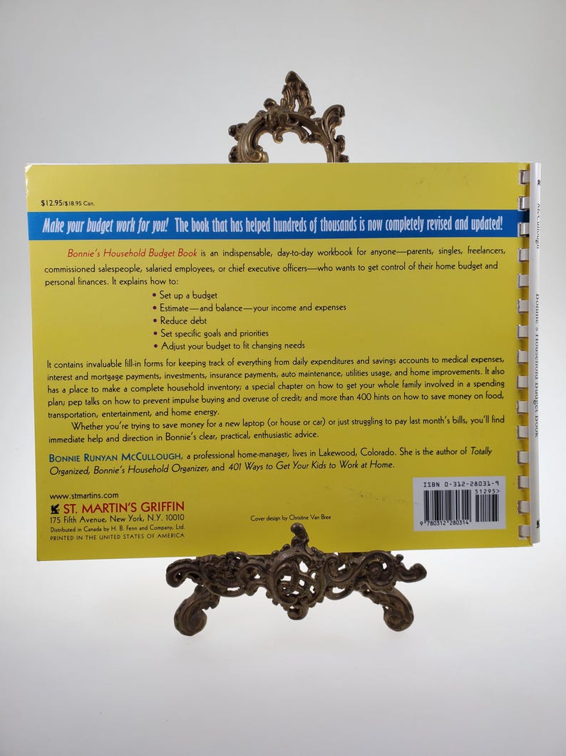 2001 Bonnie's Household Budget Book the Essential Guide for Getting
