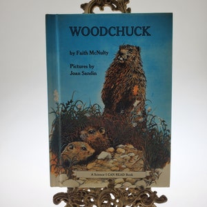 1974 Woodchuck Children&#39;s Hardcover Science Book by Faith McNulty and Pictures by Joan Sandin Science I Can Read Harper & Row Publishers