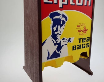 1980s Lipton Tea Bags Brisk Flo-Thru  Plastic Restaurant Diner Style Display Dispenser