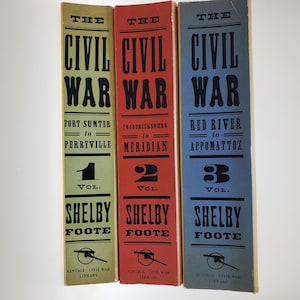 The Civil War Volume One Two Three Softcover Book by Shelby Foote published by Vintage Library