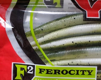 Yum 10.5 Mightee Worm F2 Ferocity Attractant 5 Count Pick Color 10 1/2  Mighty