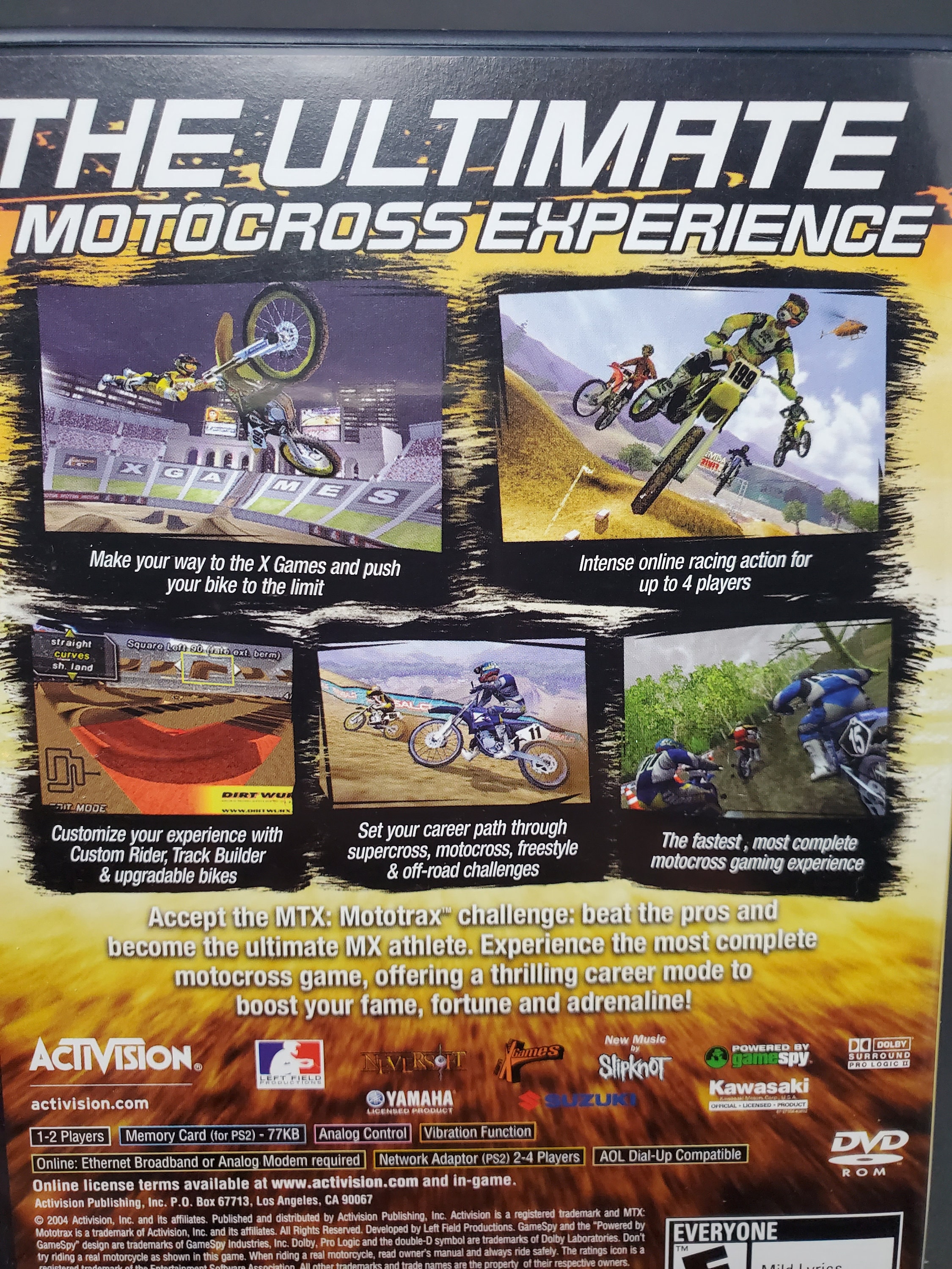 PS2 MTX Mototrax Motorcycle Racing Sony Playstation 2 CD Video Game