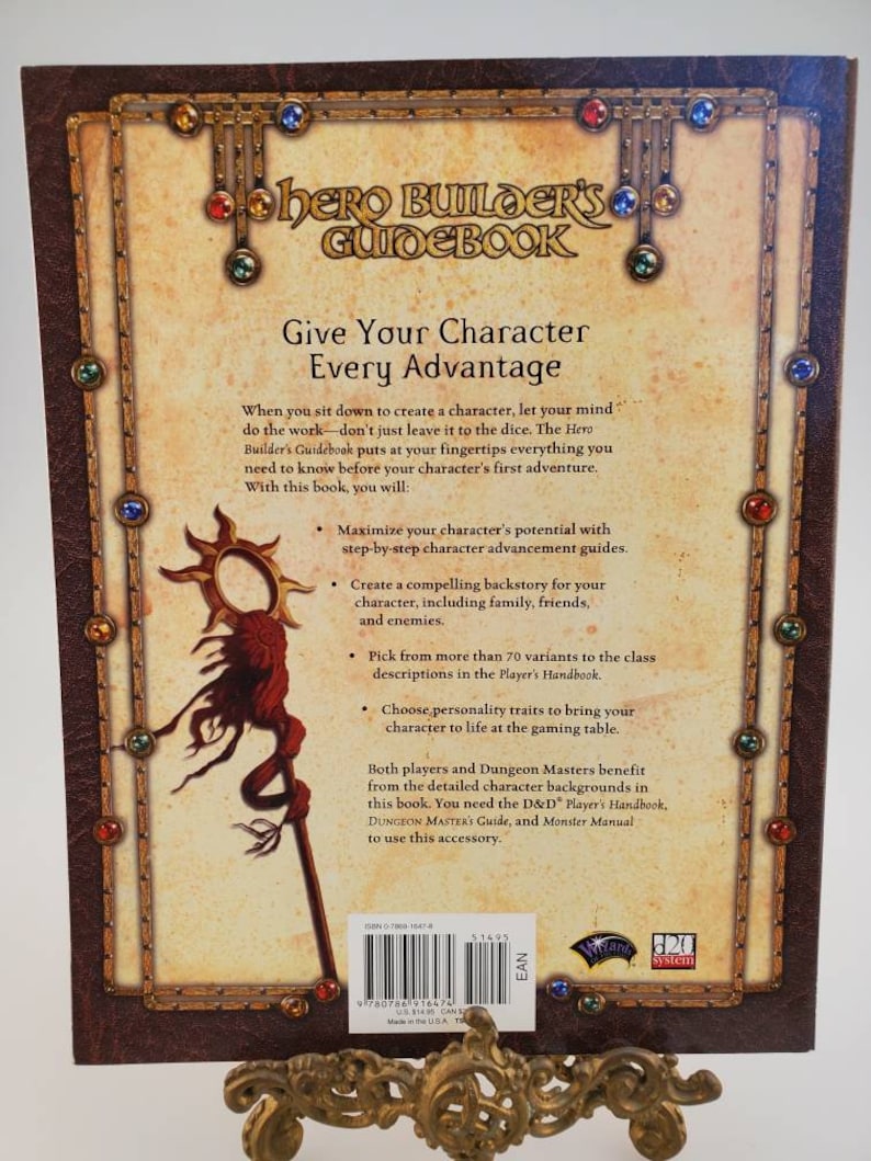 TSR 11647 Hero Builder/'s Guidebook Dungeons and Dragons ISBN 0-7869-1647-8 ISBN 9 780786 916474