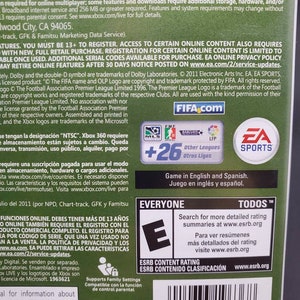 XBOX 360 LIVE FIFA Soccer 12 Microsoft Video Game Cd Isbn 0 14633 19636 8 image 7