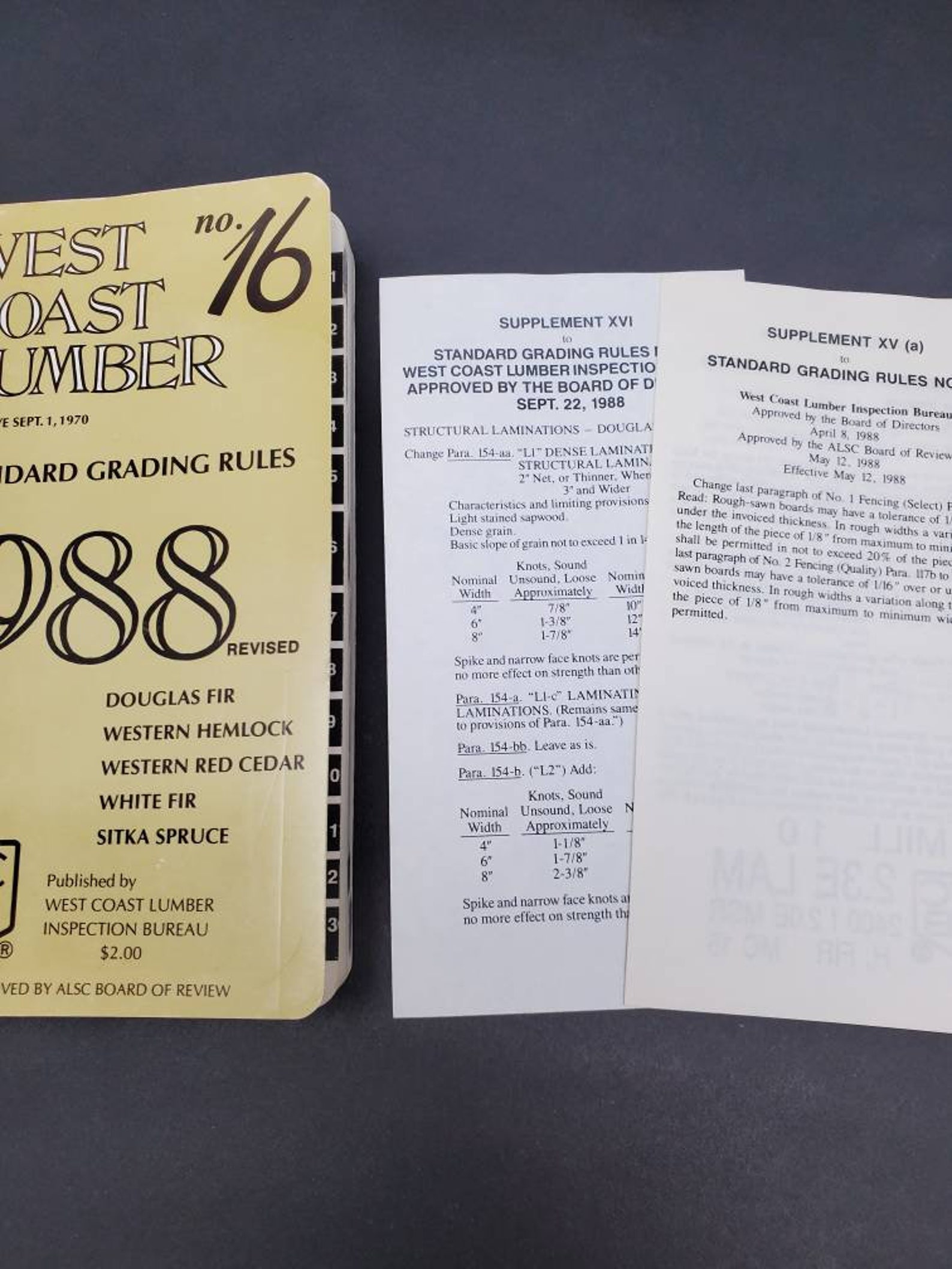 1988 West Coast Lumber No. 16 Standard Grading Rules Revised Etsy