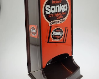 1980s Sanka Instant 97% Caffeine Free Coffee 100 Real Coffee Restaurant Dinner Advertising Display