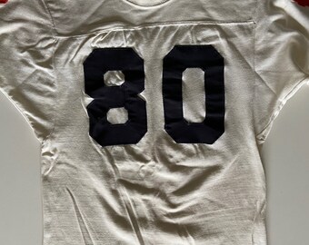 1980s Football Mason Vintage Field Practice Jersey Blue Number 80, Football Memorabilia, Mens S Athletic Wear, Mason Sports Clothing