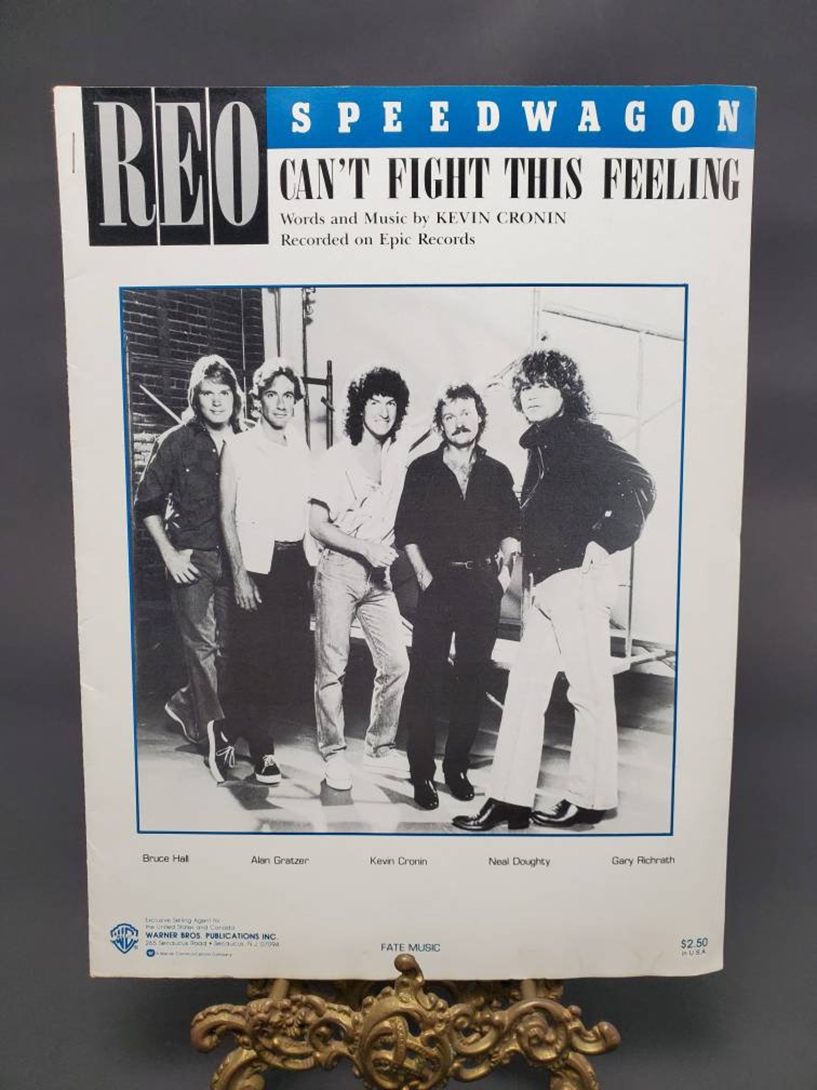 1984 REO Speedwagon Can't Fight This Feeling Sheet Music Etsy