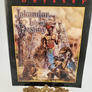 TSR 9512, Jakandor Isle of Destiny Trilogy, Fortgeschrittene Dungeons und Dragons Odyssey, ISBN 0786912456, 1998 Rollenspielbuch Faltkarte Poster