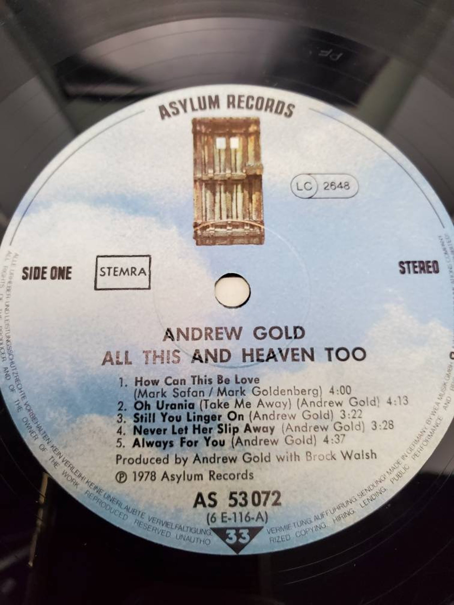 1980 Andrew Gold All This And Heaven Too LP AS 53072 Asylum Etsy 1980 andrew gold all this and heaven too lp as 53072 asylum etsy