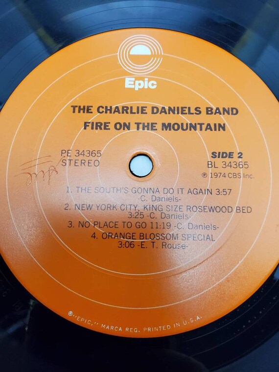 1974 the Charlie Daniels Band Fire on the Mountain LP PE