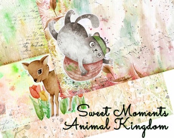 Sweet Moments - Kit de página de diario Animal Kingdom