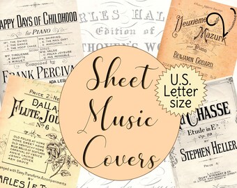 Cubiertas de partituras antiguas/vintage - TAMAÑO DE CARTA DE EE. UU.