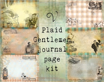 Kit de páginas para diario de caballeros a cuadros