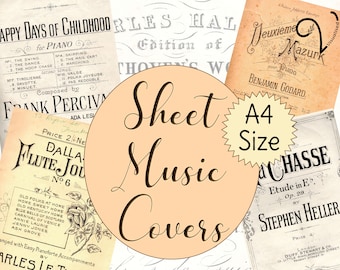 Cubiertas de partituras antiguas/vintage - TAMAÑO A4