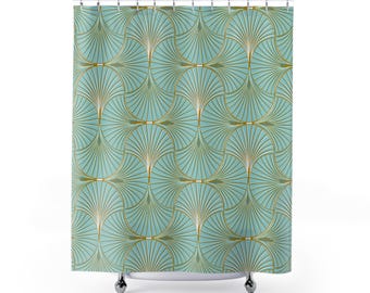 Elegant Art Deco Shower Curtain, Modern Bathroom Decor, Luxe Home Accessory, Gift for Housewarming, Stylish Bathroom Upgrade