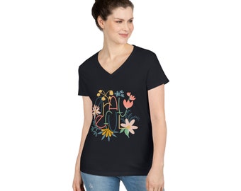 Ladies&#39; V-Neck T-Shirt Grateful