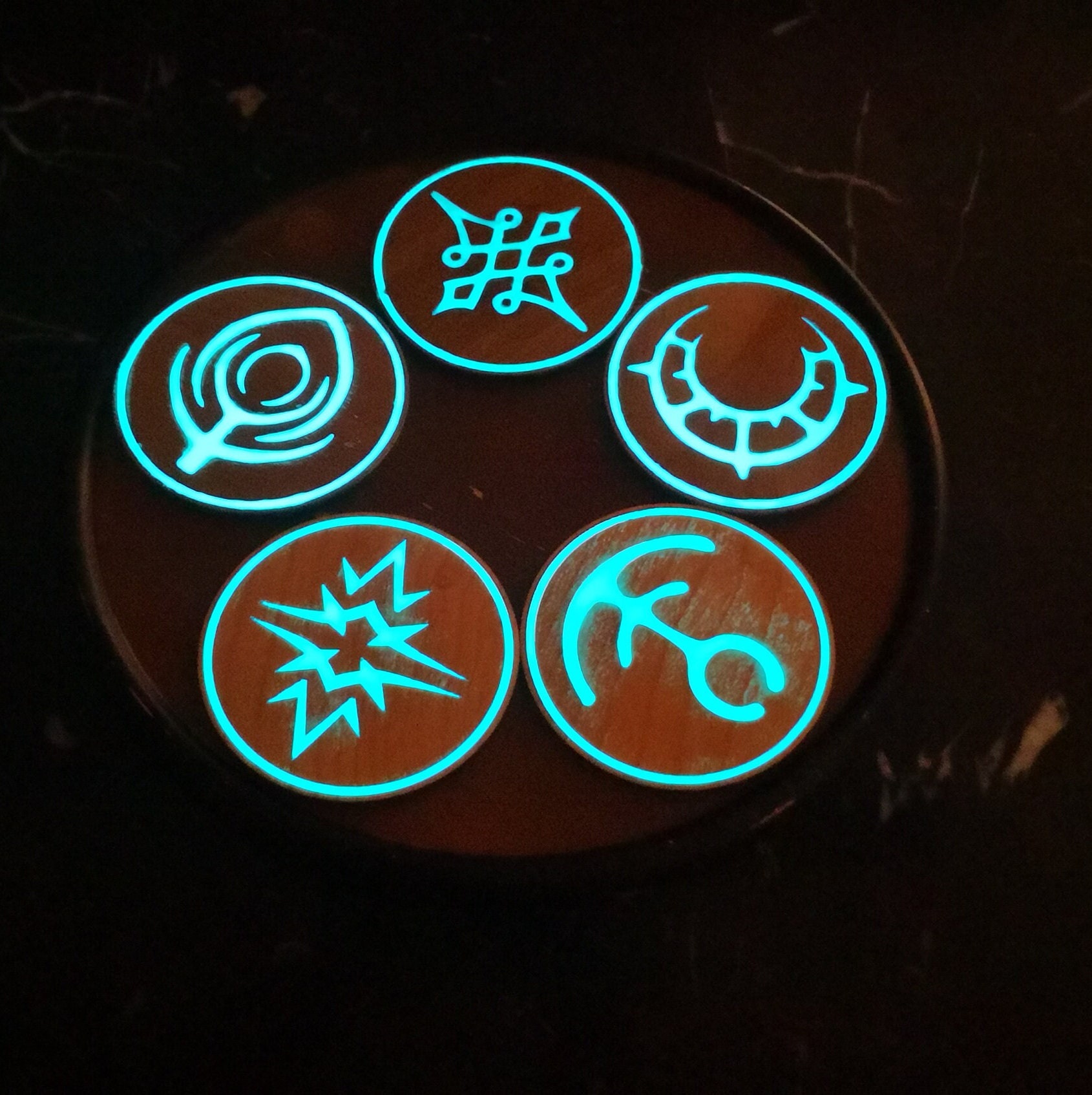 FE3H Wooden Crest Glowinthedark Disk/coaster Collection Etsy