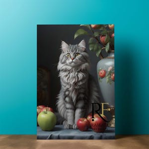 SKU-DCC 100004  CATS Hanging Out Still Life Portrait Digital Wall Fine Art Stylist Downloadable Print Boho Design Portrait Orientation