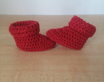 red baby booties