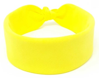 Yellow Plain Bandana - 100% Cotton Headband - Accessories - Hair Bandana - Headwear - Headband - Neckerchief
