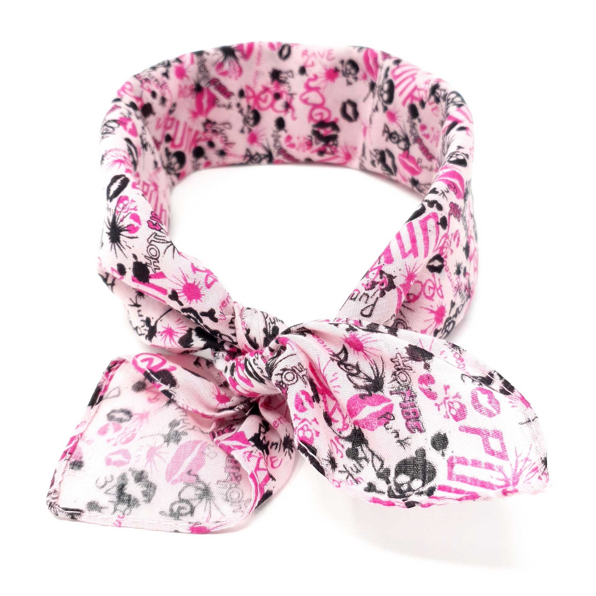 Pink Punk Bandana 100 Cotton Headband Accessories Hair Etsy UK
