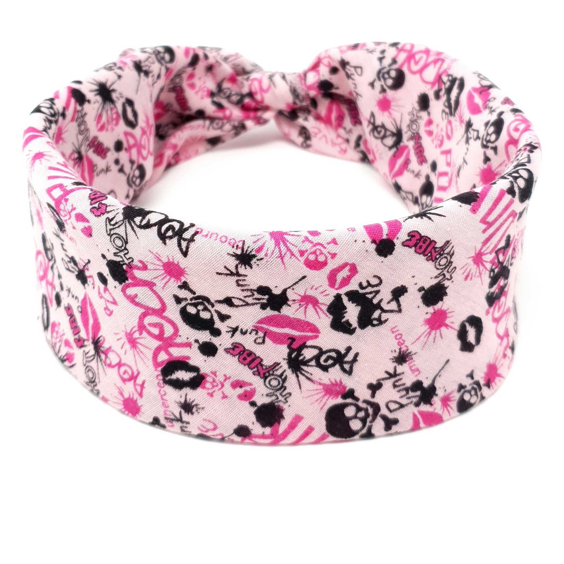 Pink Punk Bandana 100 Cotton Headband Accessories Hair Etsy UK