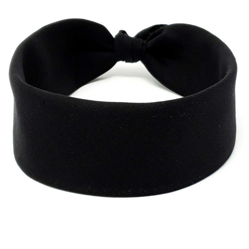 Black Plain Bandana 100 Cotton Headband Accessories Etsy UK
