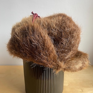Vintage Beaver Fur Hunting Winter Trapper Hat, Handmade