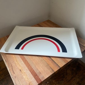 Vintage Pablo Tilche Fratelli Guzzini Pagoda Series Red White & Blue Serving Tray