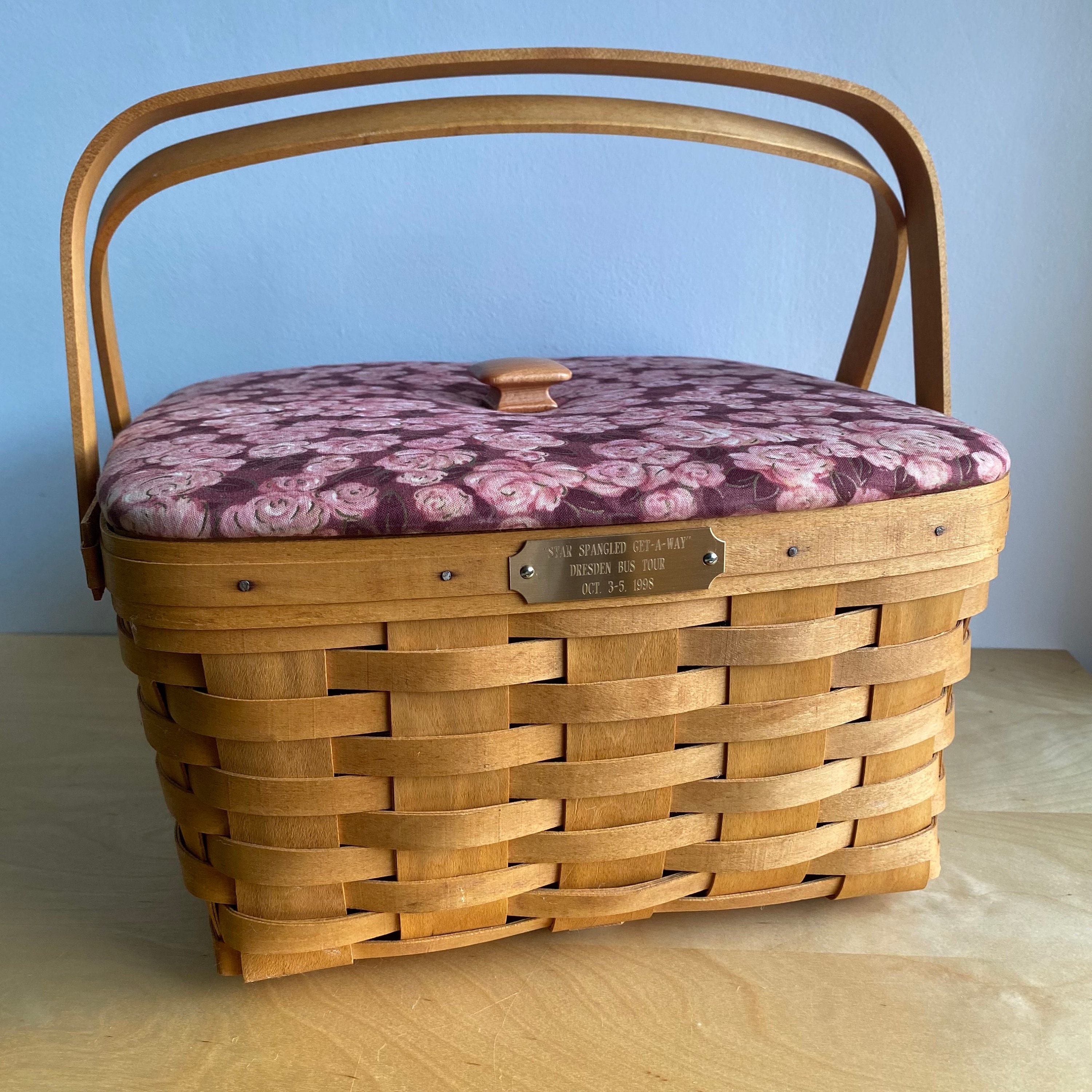 LONGABERGER Collector's Club TEA TRAY Basket + Cream & Sugar