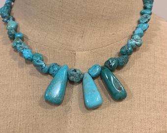 Vintage Southwestern Style Turquoise Choker Necklace