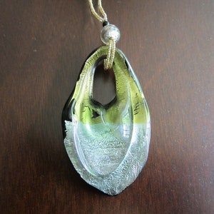 Vintage Italian Murano Glass Pendant Necklace Handmade Italy, by La Murrina, Signed