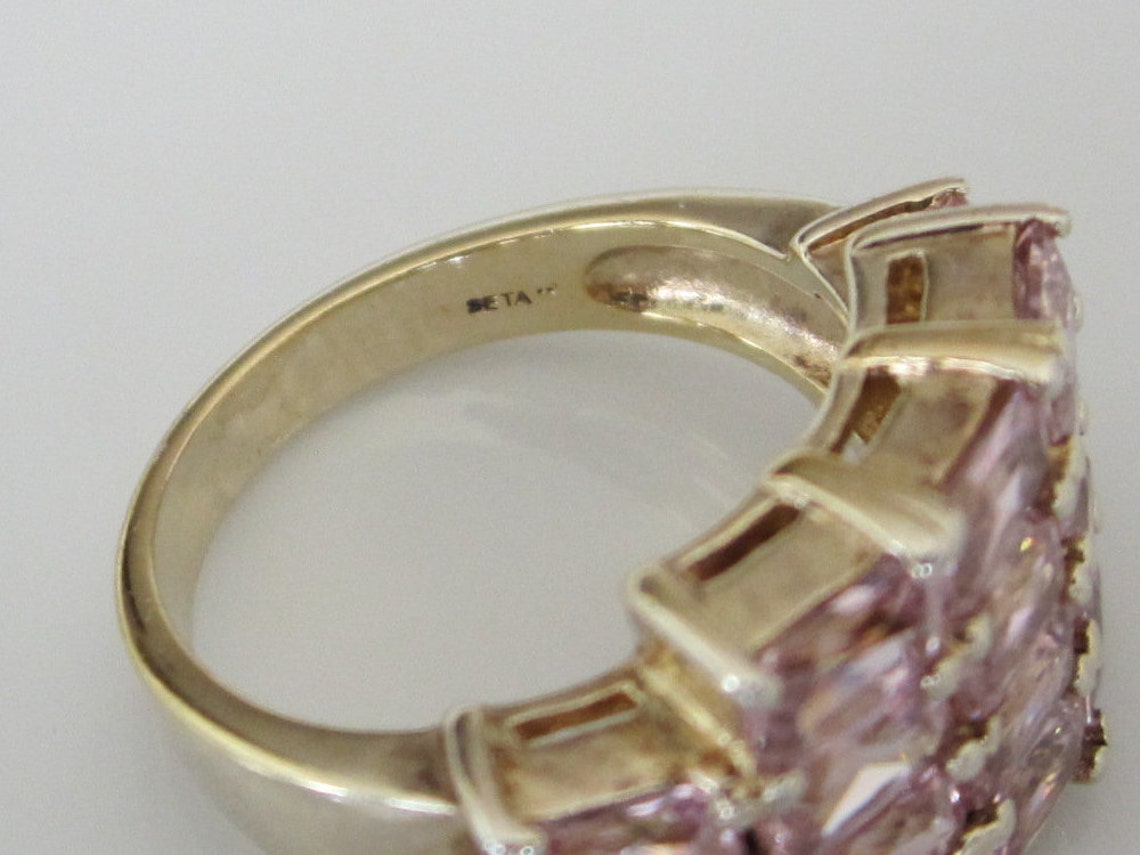 Vintage Seta Statement Ring Cocktail Ring With Pink CZ or Etsy